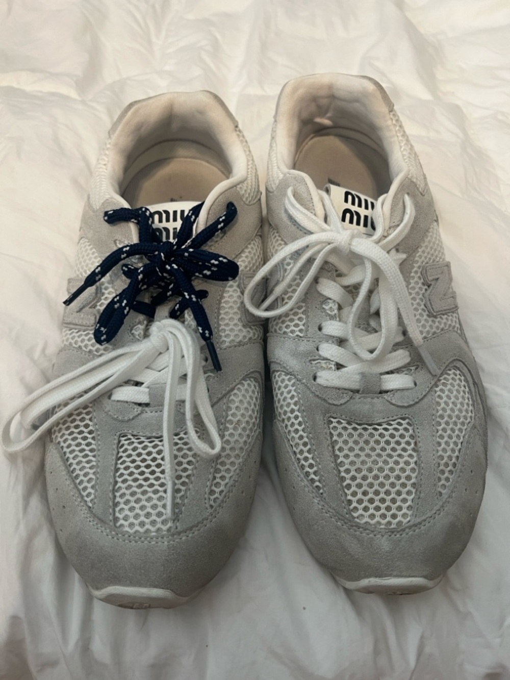White Mesh & Suede Sneakers EU 42